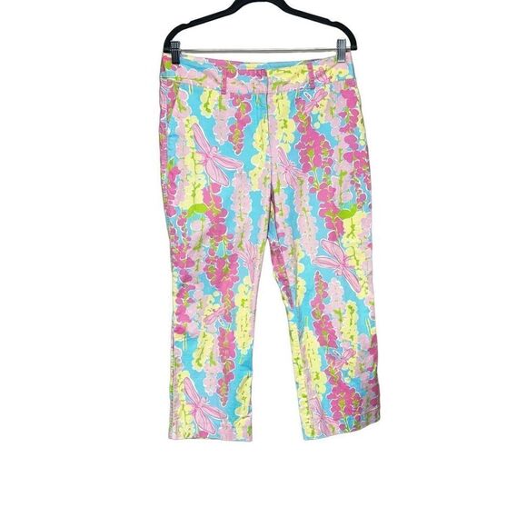Lilly Pulitzer vintage snappy dragonfly crop pants size 10 - Picture 1 of 12
